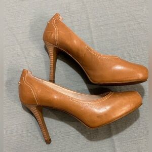 Rockport Tan Leather Platform Heels 8.5 Wide